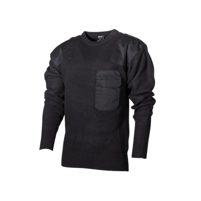 MFH BW Pullover mit Brusttasche, schwarz